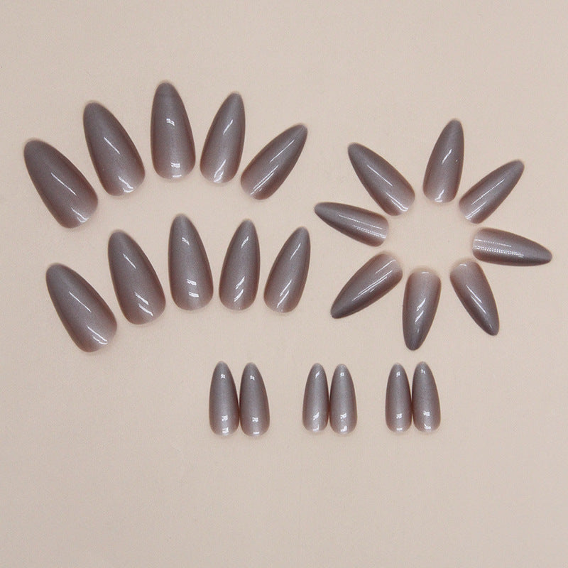 Chrome Mirror Effect, Metallic Silver, Almond Shape, Long Length, Press-On Nails