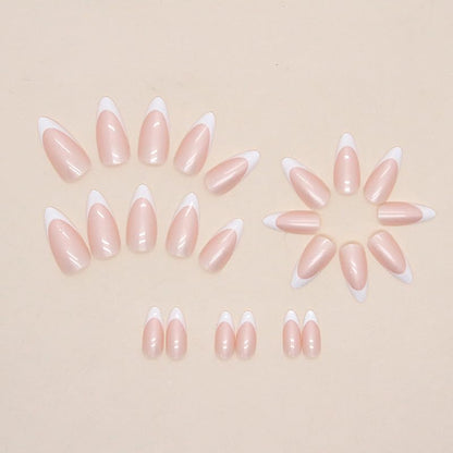 Pearl Chrome French Manicure Press-on Nails