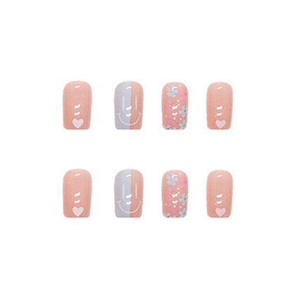 Blush Bloom Press-On Nails | 24-Piece Reusable Glossy Nail Set