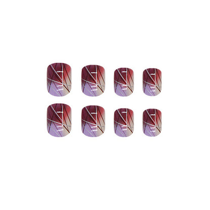Galaxy Ombre Square Press-On Nails – Purple Pink Aurora Glitter Nail Set (Set of 24)