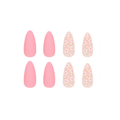 Blush Daisy Almond Press On Nails – 24 Piece Matte Pink Floral Set