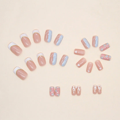 Blush Bloom Press-On Nails | 24-Piece Reusable Glossy Nail Set
