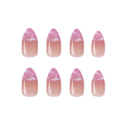 Lavender Cloud Almond Press-On Nails – 24 Piece Dreamy Ombre Nail Set